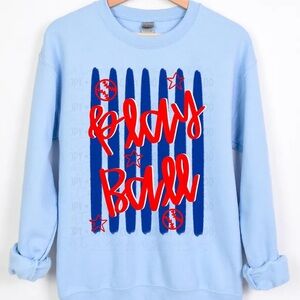 Play Ball Sweatshirt in Light Blue